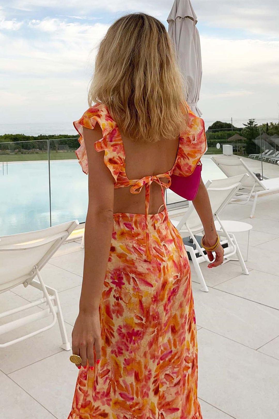 Braelynn - Elegante Vestido Largo Sin Mangas Con Volantes