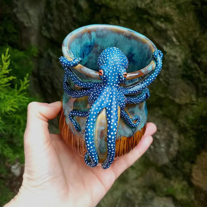 OctoCraft - Taza de Café con Pulpos Hechos a Mano
