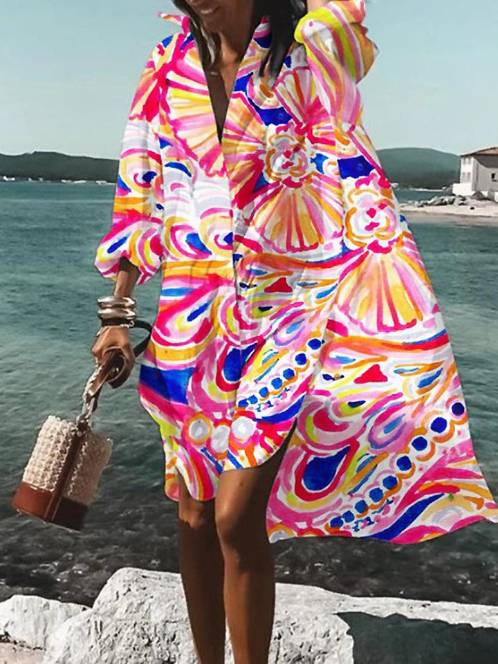 Calogera - Elegante Vestido Camisero Holgado