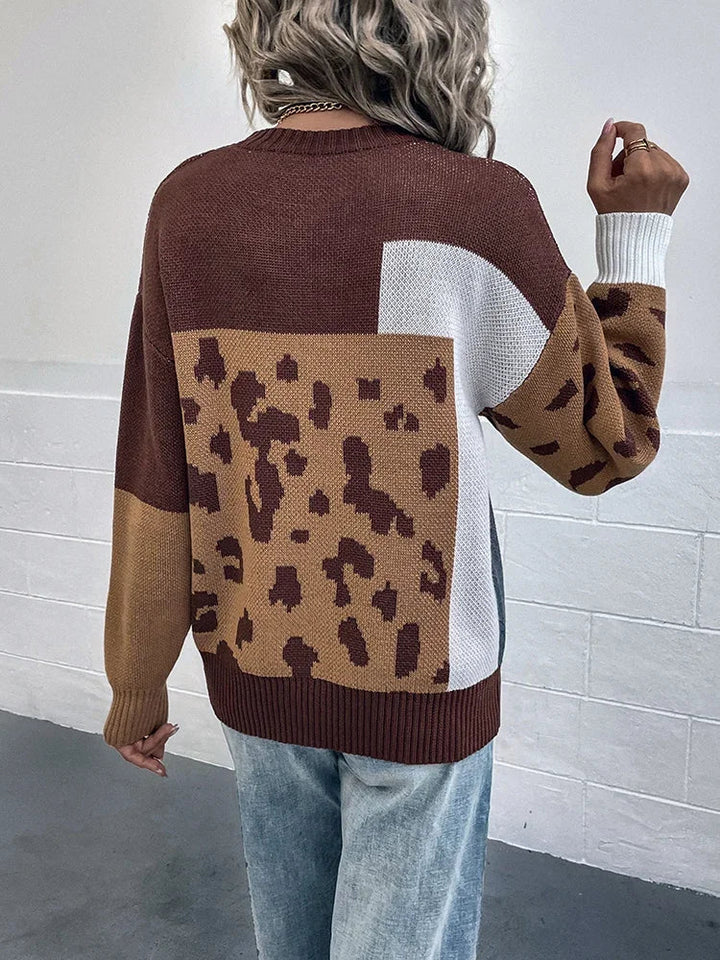 Irmgard - Jersey Vinagre Con Parche De Leopardo