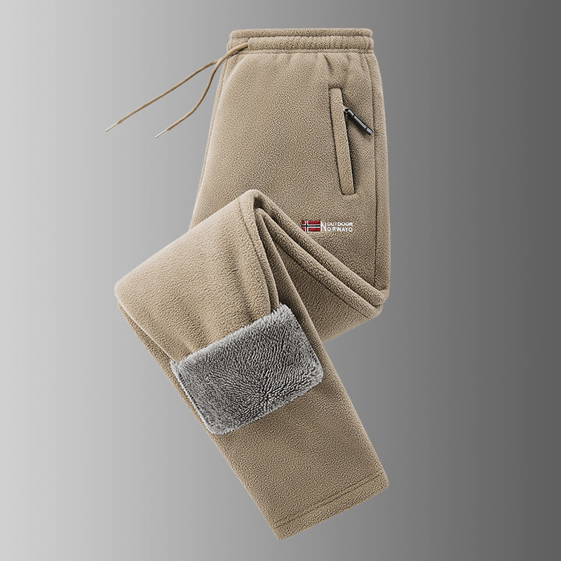 Ingolf - Pantalones con Forro Polar Cordón Ajustable y Bolsillos con Cremallera