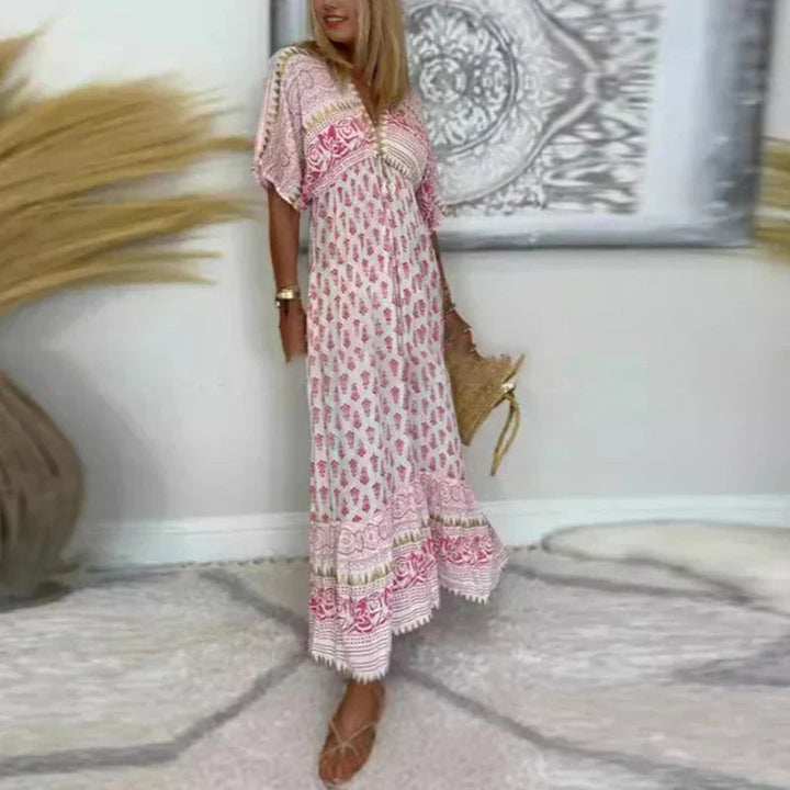 Krista - Vestido Largo Boho Con Estampado