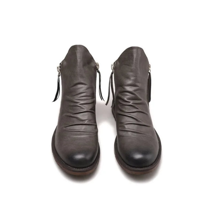 Antonio - Elegantes Botas de Piel con cierre de Cremallera