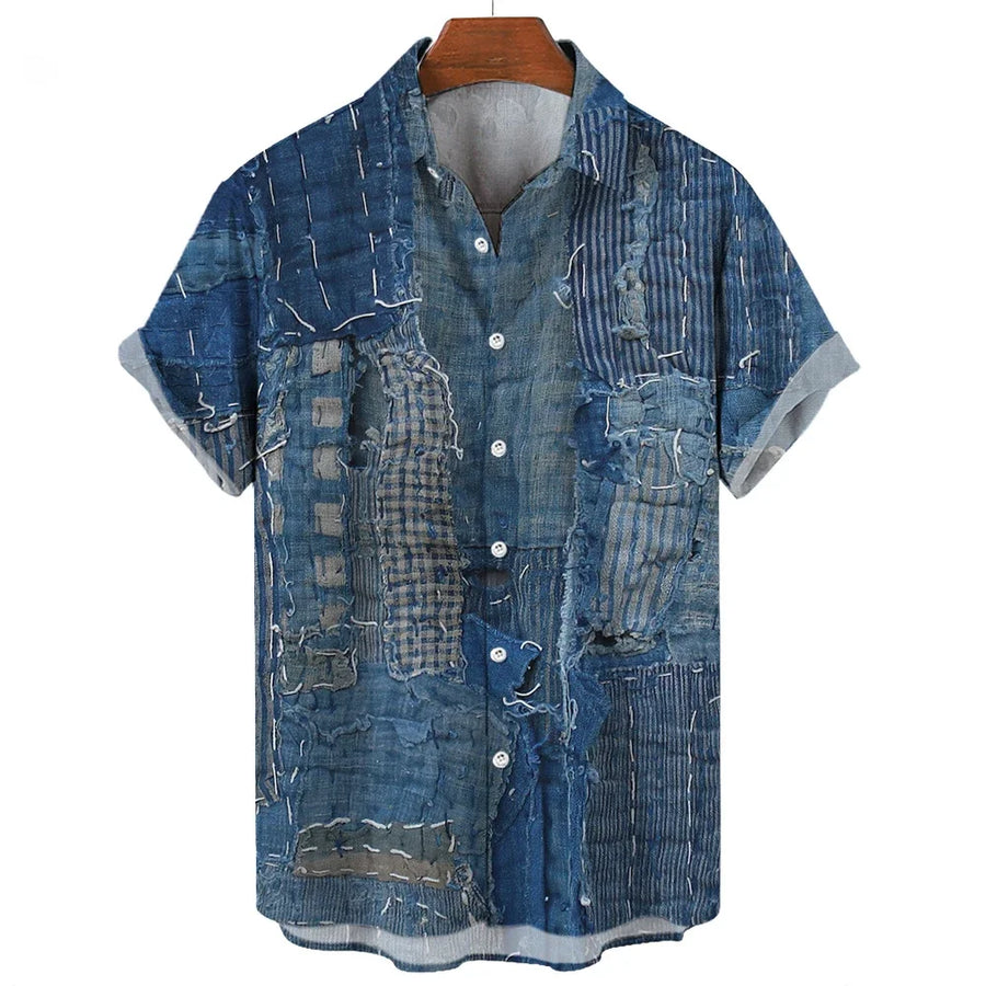 Eleazar - Camisa Patchwork Geométrica