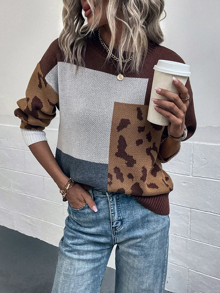 Irmgard - Jersey Vinagre Con Parche De Leopardo