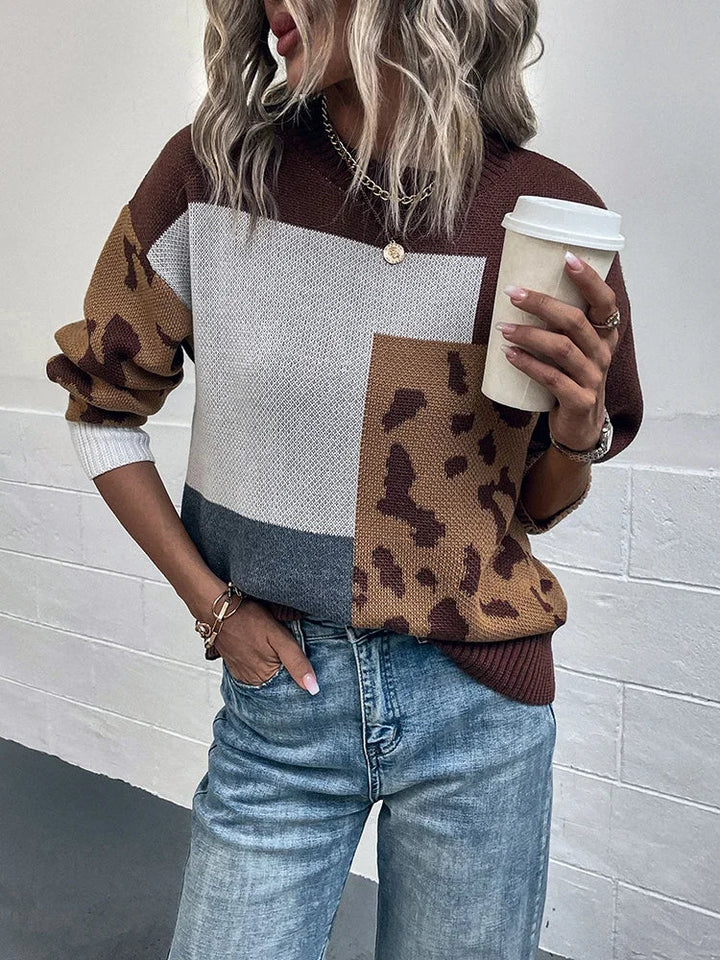 Irmgard - Jersey Vinagre Con Parche De Leopardo