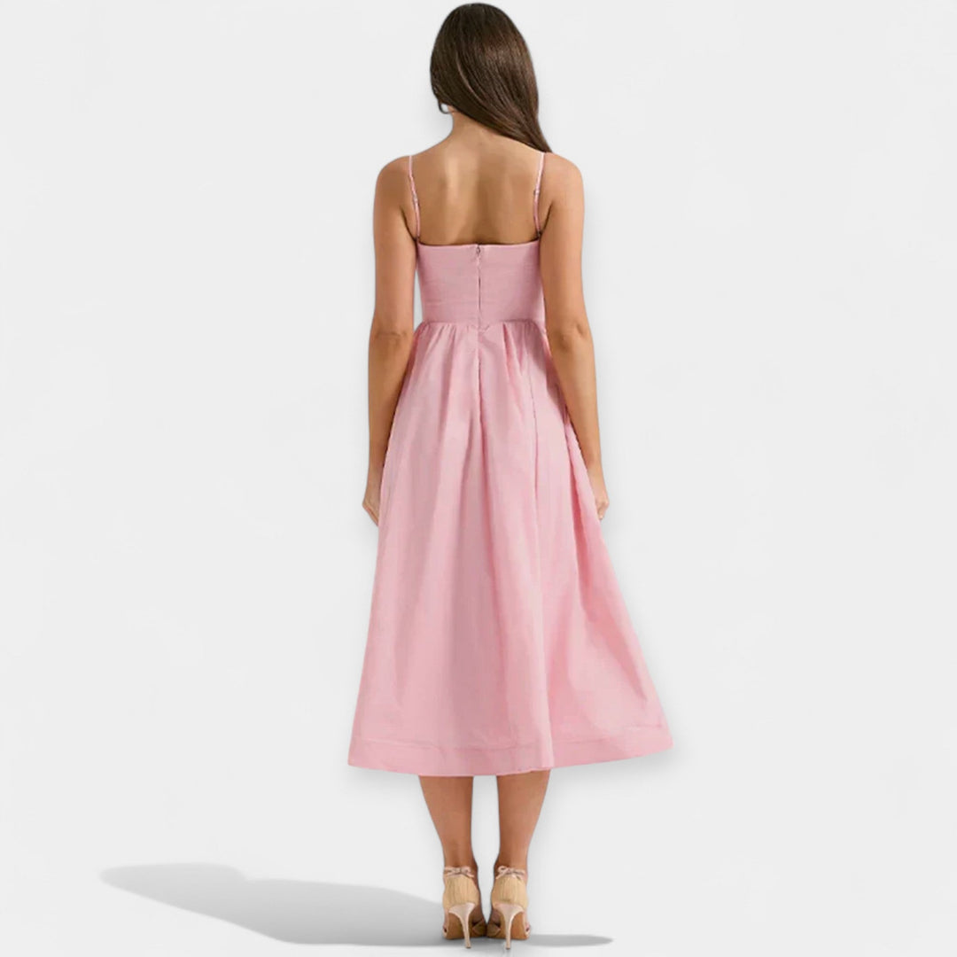 Shelley - Minivestido Con Cuello Redondo y Tirantes