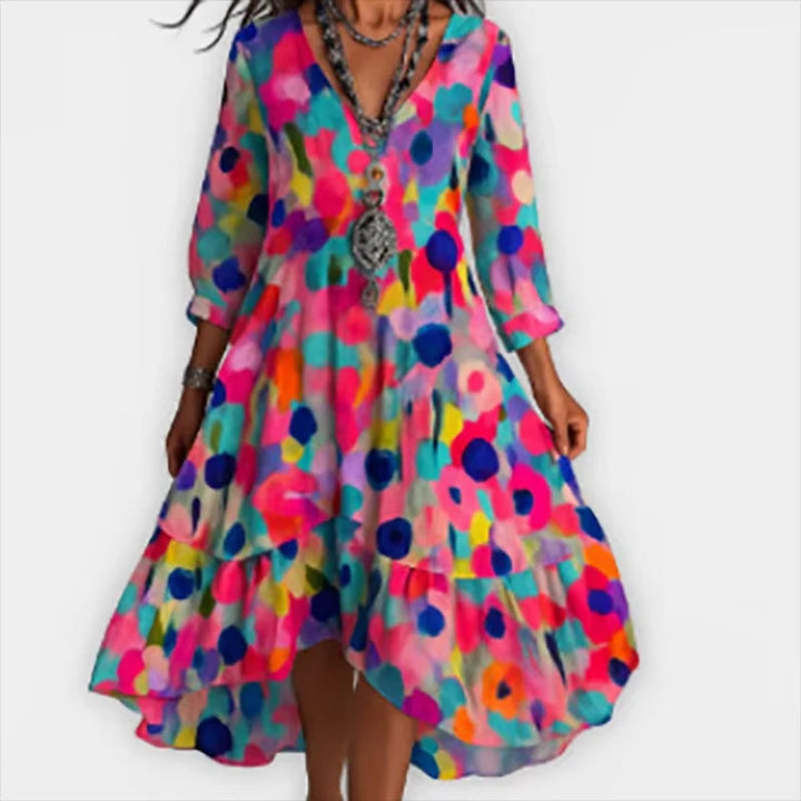 Shanae - Elegante Vestido Midi De Flores