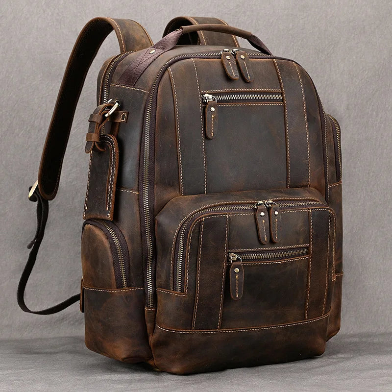 SummitCarry - Mochila De Viaje Vintage De Piel De Vacuno