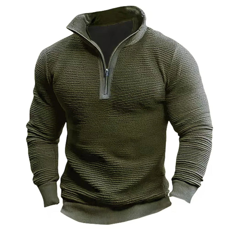 Saverio - Sudadera Vintage Con Media Cremallera