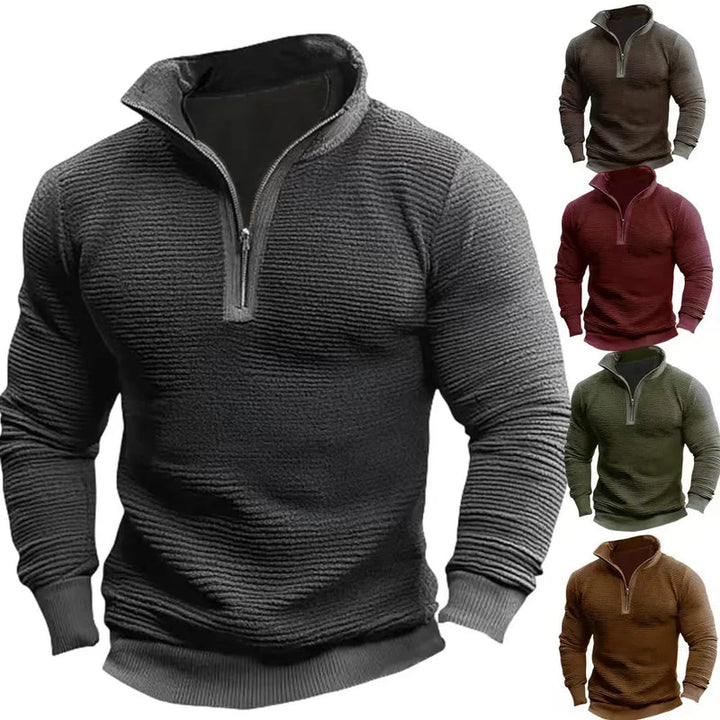Saverio - Sudadera Vintage Con Media Cremallera