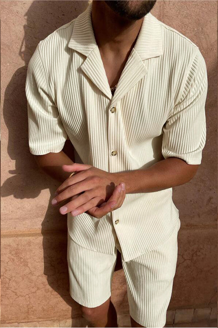 Ardian - Conjunto De Camisa De Manga Corta Y Pantalón Corto De Pana