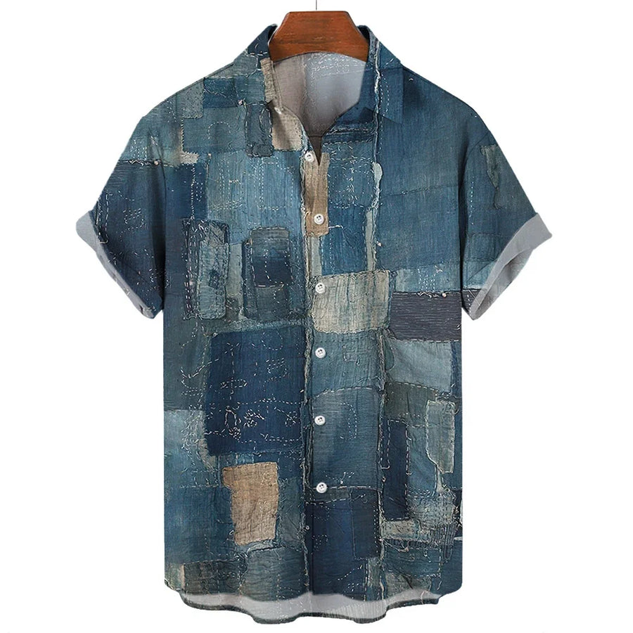 Eleazar - Camisa Patchwork Geométrica