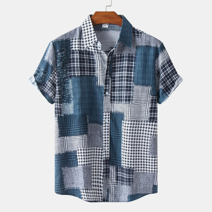 Eleazar - Camisa Patchwork Geométrica