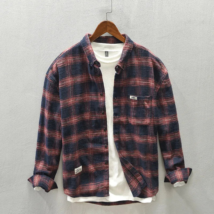 Jony - Camisa Clásica De Manga Larga a Cuadros