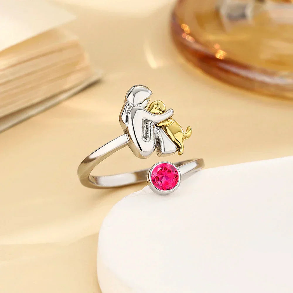 ForeverHug - Anillo Con Icono De Perro