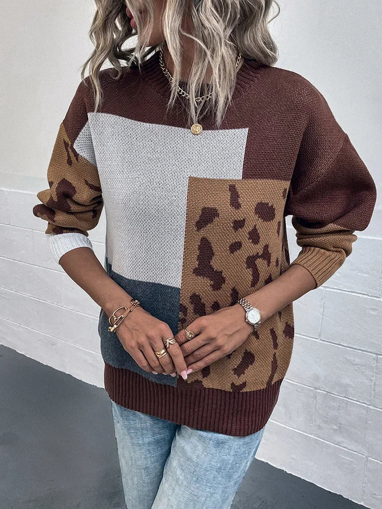 Irmgard - Jersey Vinagre Con Parche De Leopardo