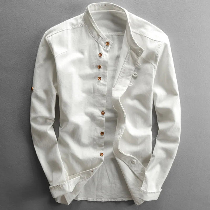 Hrvoje - Elegante Camisa Con Cuello Mao