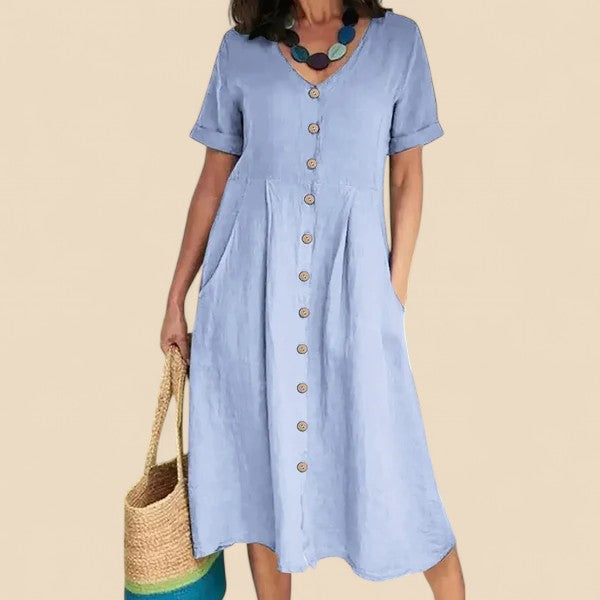 Vivienne - Vestido De Algodón De Manga Corta