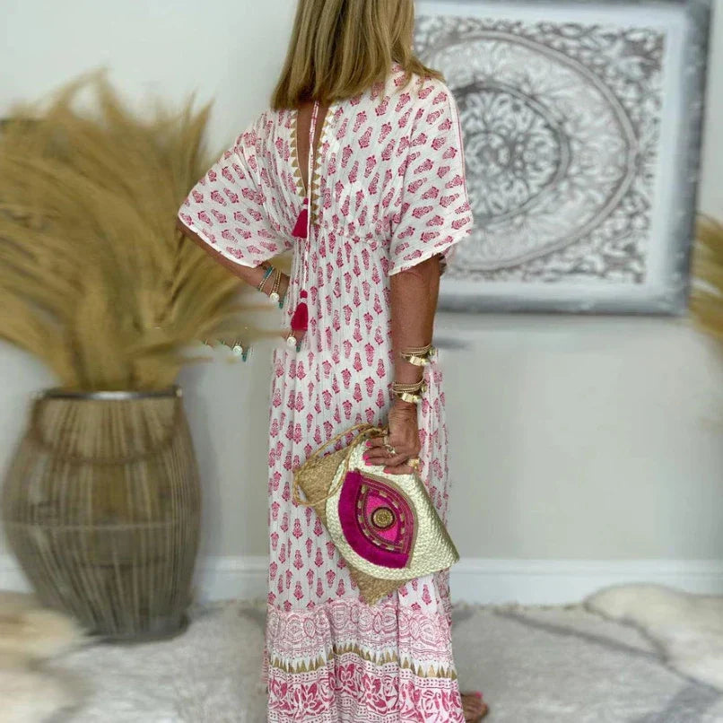 Krista - Vestido Largo Boho Con Estampado