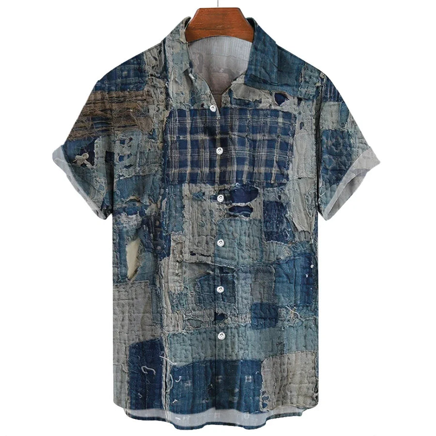 Eleazar - Camisa Patchwork Geométrica