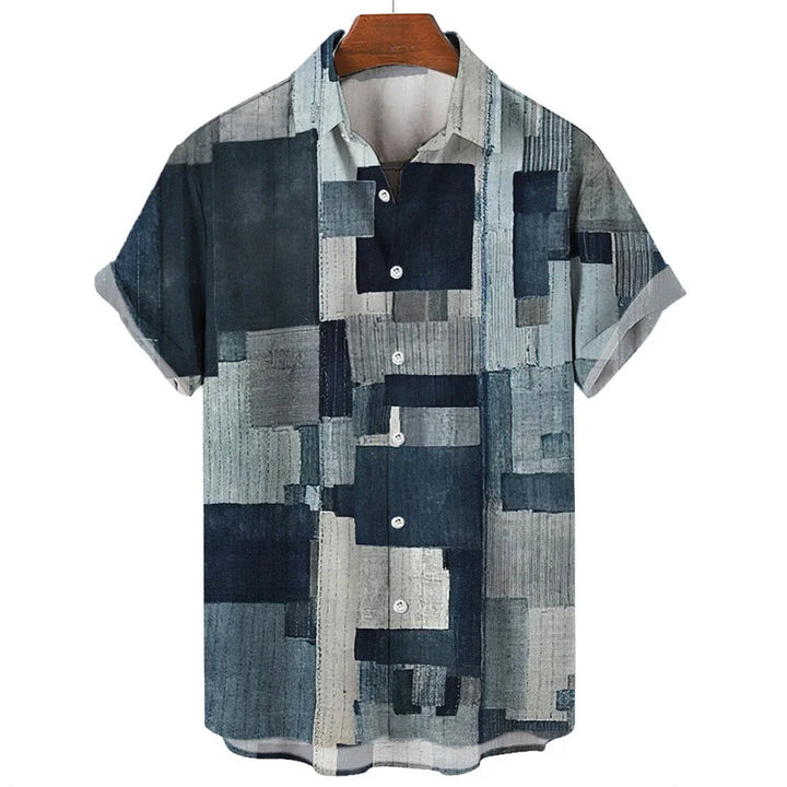 Eleazar - Camisa Patchwork Geométrica