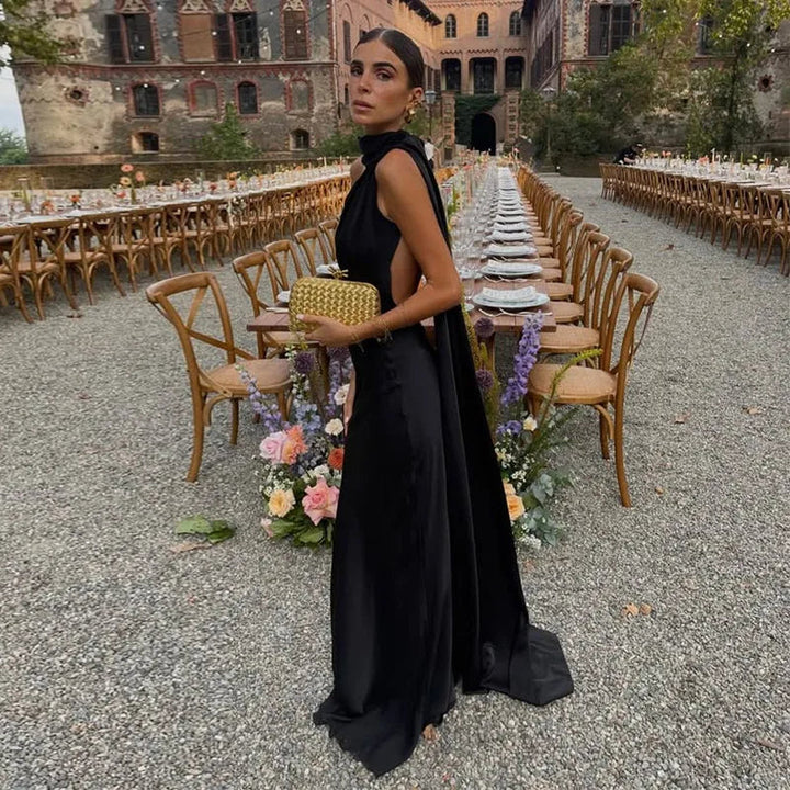 Lucila - Cuello Halter Vestido Largo