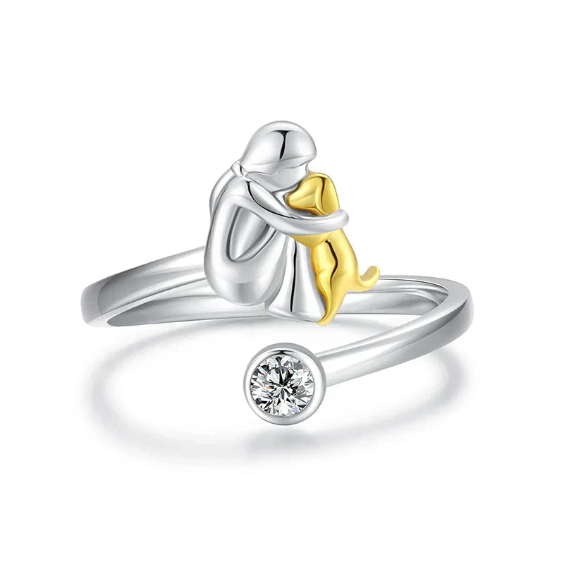 ForeverHug - Anillo Con Icono De Perro