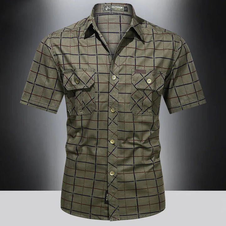 Steinar - Camisa Elegante De Manga Corta A Cuadros