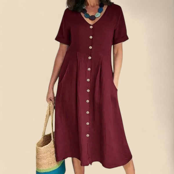 Vivienne - Vestido De Algodón De Manga Corta