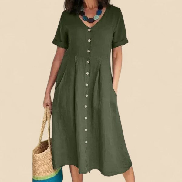 Vivienne - Vestido De Algodón De Manga Corta