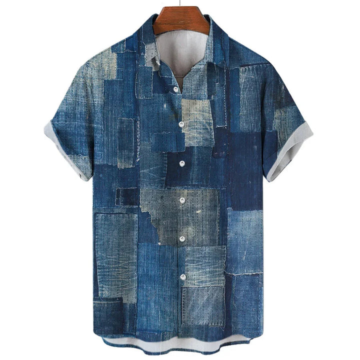 Eleazar - Camisa Patchwork Geométrica