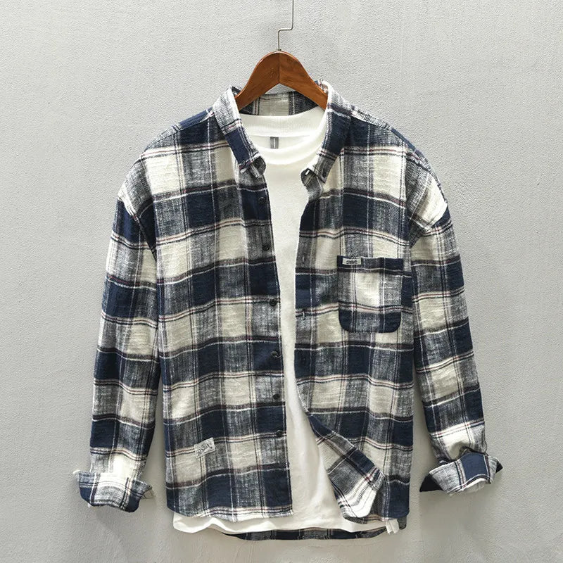 Jony - Camisa Clásica De Manga Larga a Cuadros