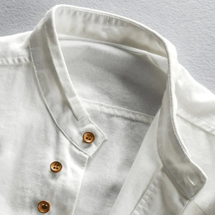 Hrvoje - Elegante Camisa Con Cuello Mao
