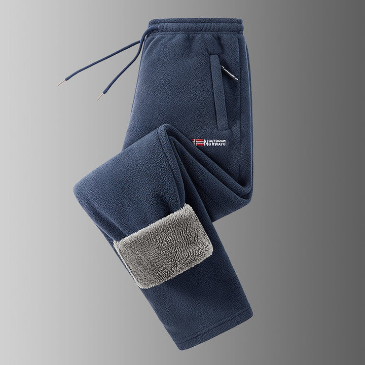 Ingolf - Pantalones con Forro Polar Cordón Ajustable y Bolsillos con Cremallera