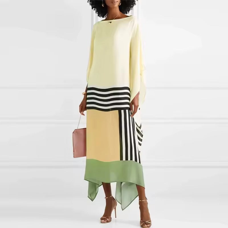 Shraddha - Vestido Patchwork Con Estampado De Rayas
