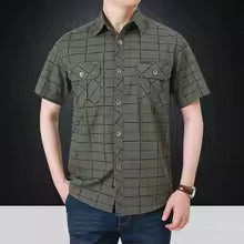 Steinar - Camisa Elegante De Manga Corta A Cuadros