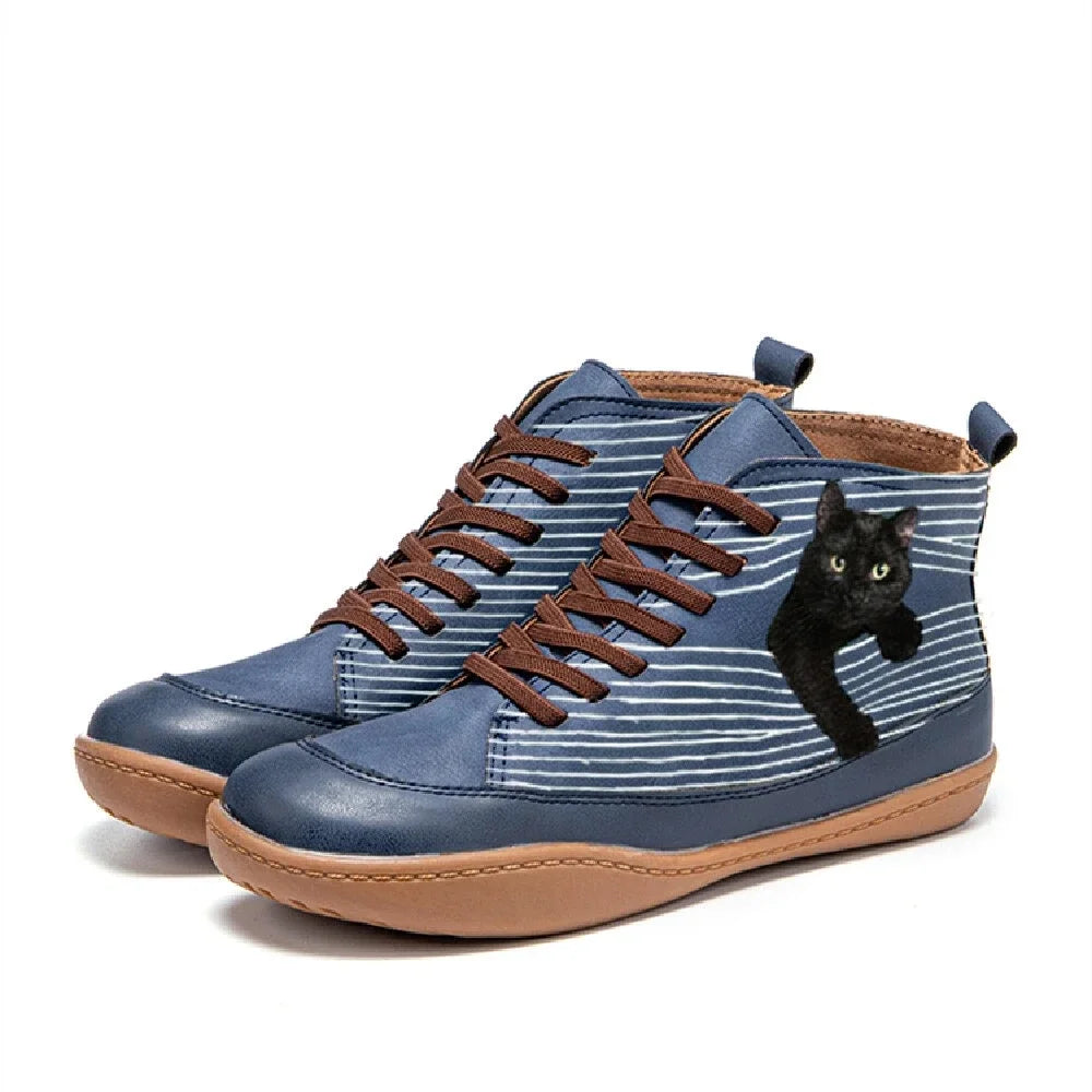 Zara - Bota Elegante Con Diseño de Gato