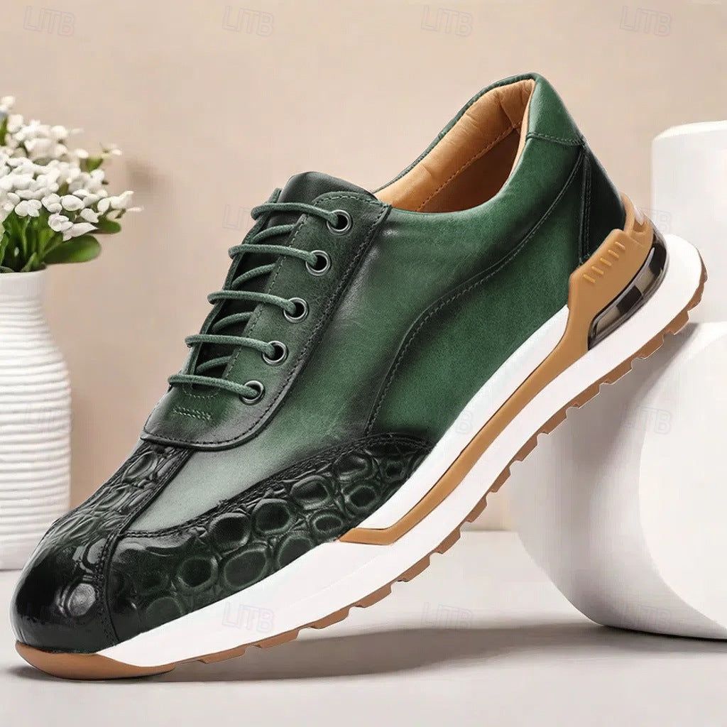 Hitmayer - Zapatillas De Cuero Con Cordones