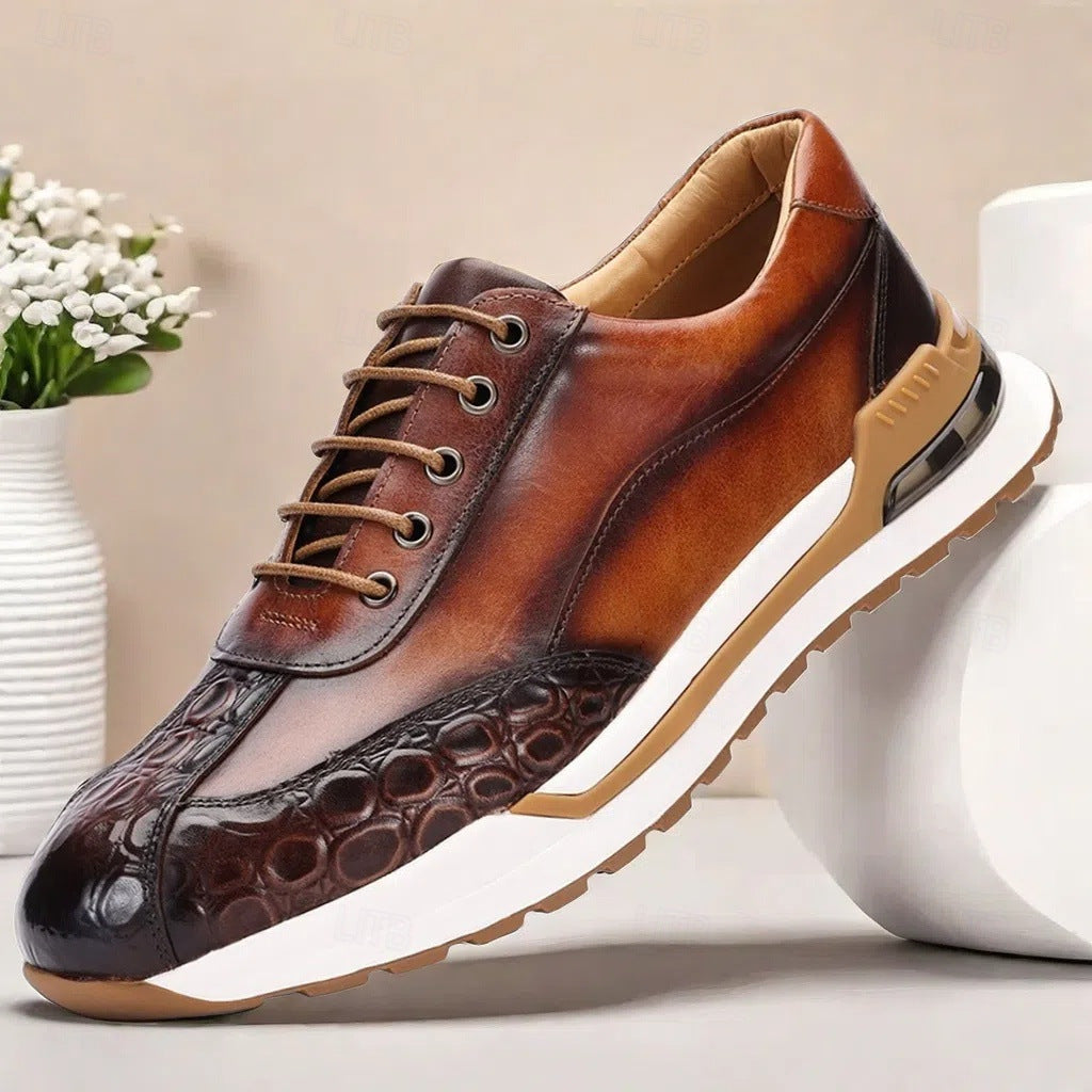 Hitmayer - Zapatillas De Cuero Con Cordones