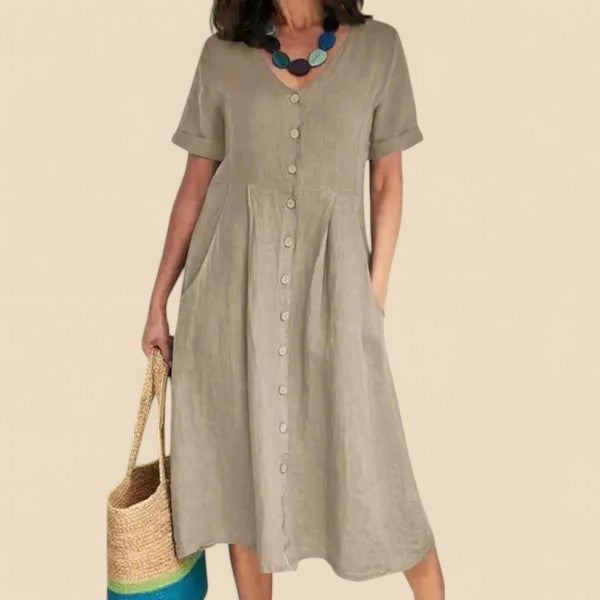 Vivienne - Vestido De Algodón De Manga Corta