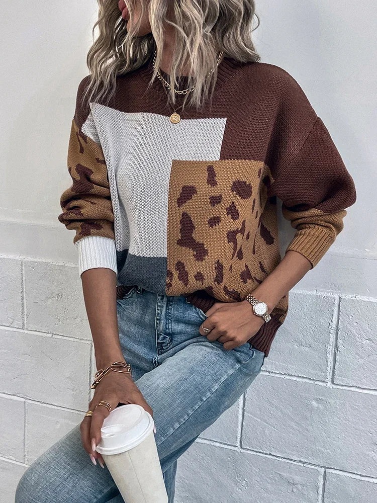 Irmgard - Jersey Vinagre Con Parche De Leopardo