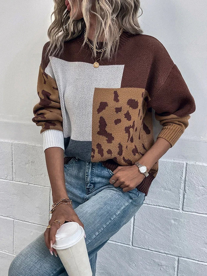 Irmgard - Jersey Vinagre Con Parche De Leopardo