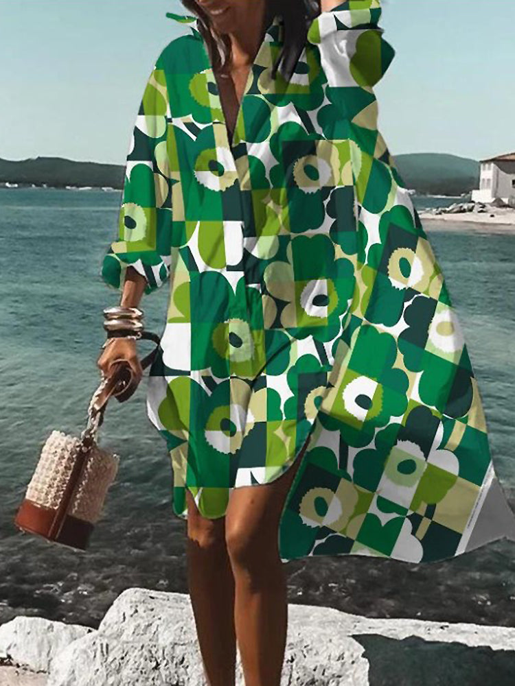 Calogera - Elegante Vestido Camisero Holgado