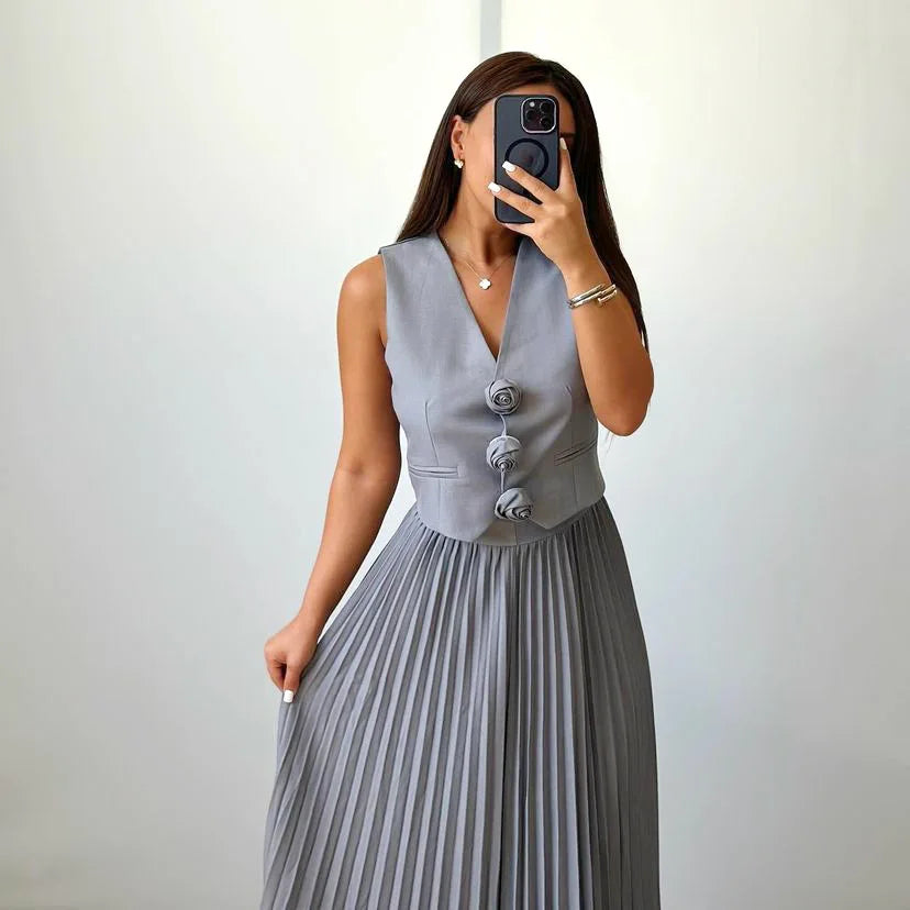 Beyza - Elegante Conjunto De Dos Piezas Sin Mangas