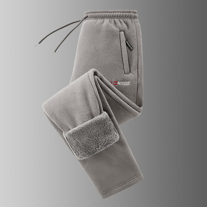 Ingolf - Pantalones con Forro Polar Cordón Ajustable y Bolsillos con Cremallera