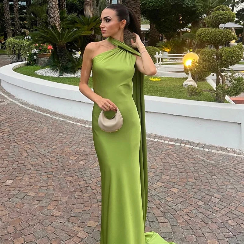 Lucila - Cuello Halter Vestido Largo
