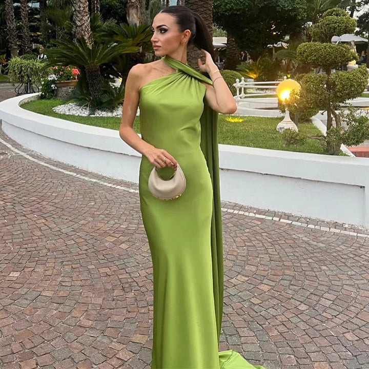 Lucila - Cuello Halter Vestido Largo