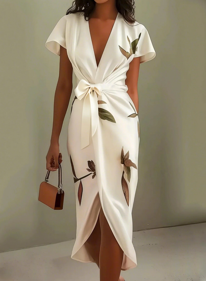 Beverly - Elegante Vestido Blanco Satinado