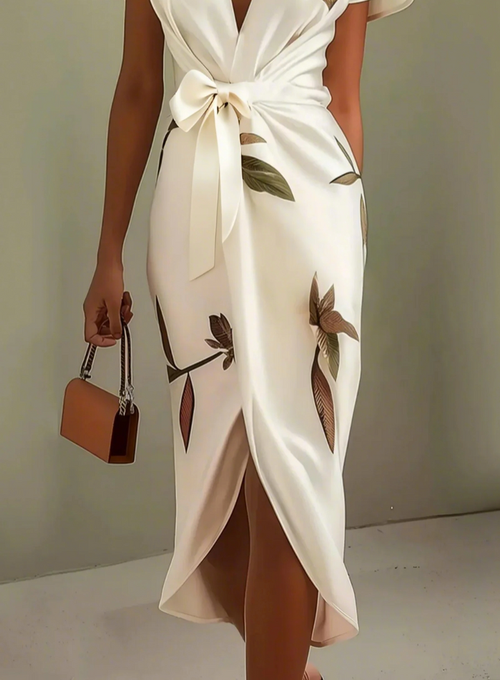 Beverly - Elegante Vestido Blanco Satinado